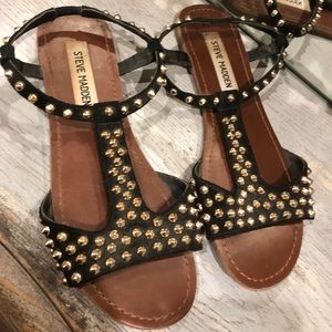 Steve Madden Black Studded Sandals